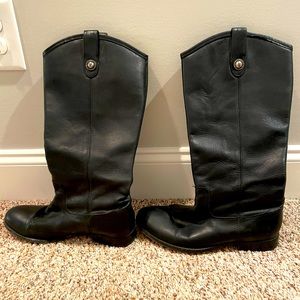 Frye Melissa Extended Calf Black Boots